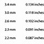 Image result for Bead Size Chart mm to Inches