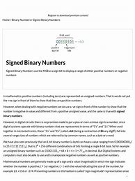 Image result for Signed Binary Numbers Formula