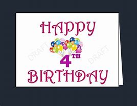 Image result for Happy 4th Birthday Cards