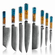 Image result for Damascus Steel Kitchen Knife Set