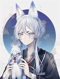 Image result for White-Haired Anime Fox Boy