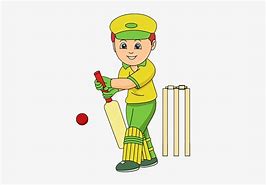 Image result for Cartoon Charracgtre of a Boy Playing Cricket