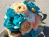 Image result for Teal and Peach Flowers