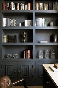 Image result for Black and White Bookshelf Paint