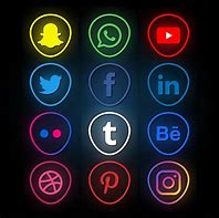 Image result for Neon Social Media App Icons