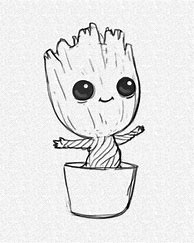 Image result for Baby Groot Pencil Drawing