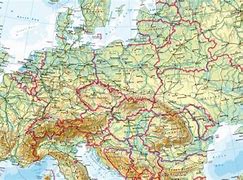 Image result for Physical Map of Central Europe