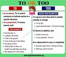 Image result for Diff Between Too and To