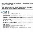 Image result for Zelda Instruction Manual