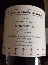 Clendenen Family Grenache Rancho Cuna എന്നതിനുള്ള ഇമേജ് ഫലം