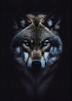 'Portrait of a grey wolf' Poster, picture, metal print, paint by Nathan ...