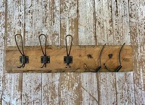 Image result for Reclaimed Wood and Brass Hooks