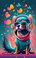 Image result for Dog Listening to Music