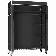 Image result for Collapsible Rolling Clothes Rack