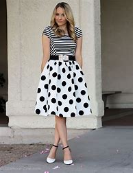 Image result for Polka Dot Skirt Outfit