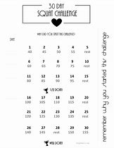 Image result for 30-Day Squat Challenge Calendar