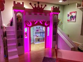 Image result for Princess Bed with Slide and Stairs