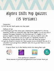 Image result for Pop Quiz Math Question Ideas