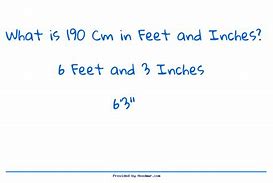 Image result for 190 Cm to Feet