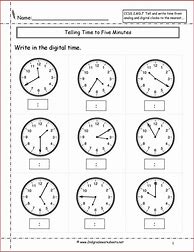 Image result for Time to the Minute Worksheet