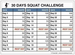 Image result for 30-Day Squat Chart