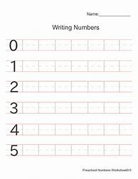 Image result for Kids Number Practice Sheets