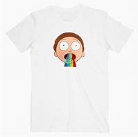 Image result for Rick and Morty Rainbow White Shirt