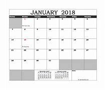 Image result for Calendar 2018 Excel with Holidays