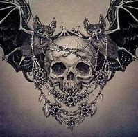 Image result for Bat Skull Outline