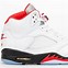 Image result for Jordan 5 Retro Fire Red Silver Tongue
