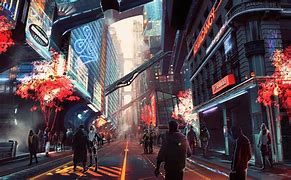 Image result for Cyberpunk City Day Wallpaper