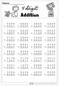 Image result for 4 Digit Math Addition Worksheets