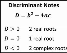 Image result for Discriminant of Quadratic Equation