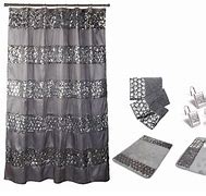 Image result for Black and Silver Shower Curtain