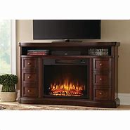 Image result for 60 Inch TV Stand Real Wood with Fireplace