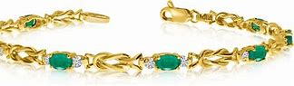 Image result for Emerald and Yellow Gold Bracelet