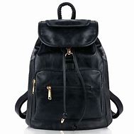 Image result for Black Leather Backpack