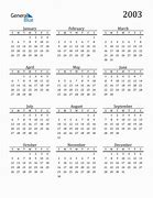 Image result for 2003 Calendar