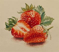 Strawberries, Me, 2020 : Watercolor