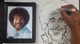 Image result for How to Draw a Cartoon Bob Ross
