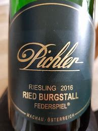 F X Pichler Riesling Federspiel Ried Burgstall に対する画像結果