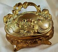 Image result for Vintage Art Nouveau Gold Trinket Box