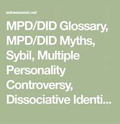 Image result for Difference Between Did and MPD