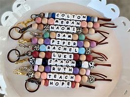 Image result for Personalized Beaded Keychain
