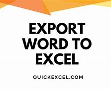 Image result for Import Word to Excel