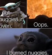Image result for Baby Yoda in Mandalorian Memes