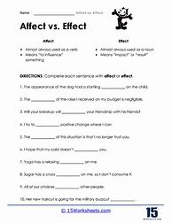 Image result for Practice On Affect VA Effect Worksheets