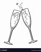 Image result for Champagne Glass Clip Art Black and White