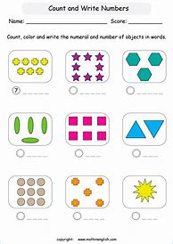 Image result for Counting Worksheets for Grade 1