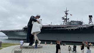 Image result for San Diego Midway Museum with Kissing Statue